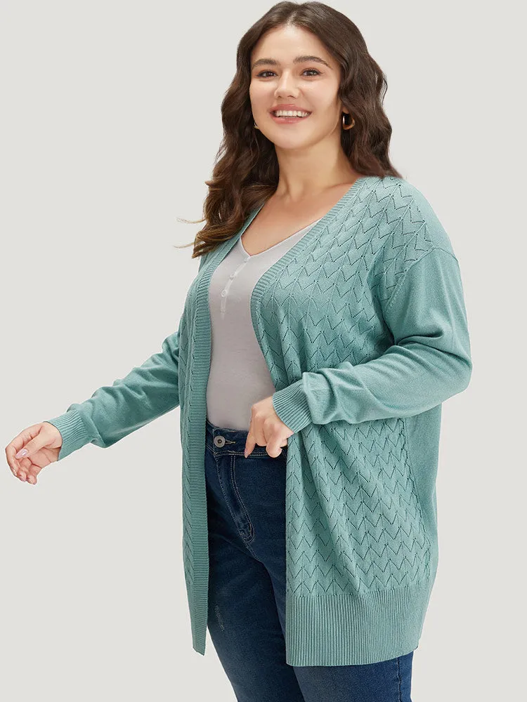 Supersoft Essentials Geometric Eyelet Open Front Cardigan sold by Bloomchic product image thumbnail 5