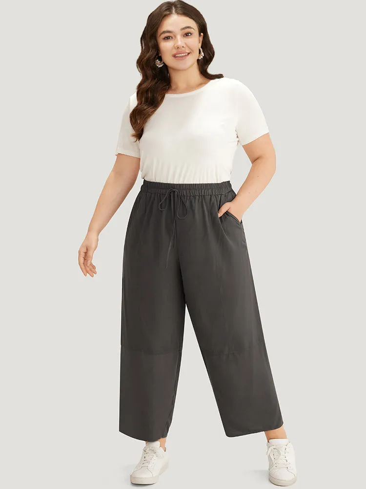 Plain Elastic Waist Ties Pocket Pants sold by Bloomchic product image thumbnail 4