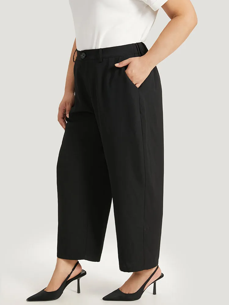Plain Pocket Elastic Waist High Rise Pants sold by Bloomchic product image thumbnail 2