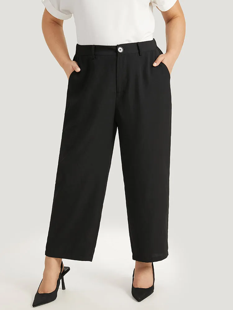 Plain Pocket Elastic Waist High Rise Pants sold by Bloomchic product image thumbnail 3