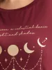 Moon & Star Print Round Neck T-shirt sold by Bloomchic