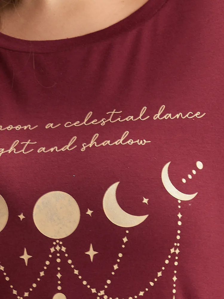 Moon & Star Print Round Neck T-shirt sold by Bloomchic product image thumbnail 4