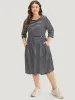 Striped Crew Neck Pocket Twist Back Dress sold by Bloomchic