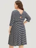 Striped Crew Neck Pocket Twist Back Dress sold by Bloomchic