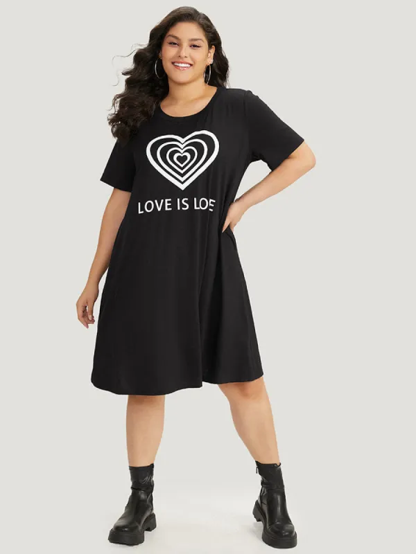 Supersoft Essentials Heart & Letter Pocket Crew Neck Dress sold by Bloomchic