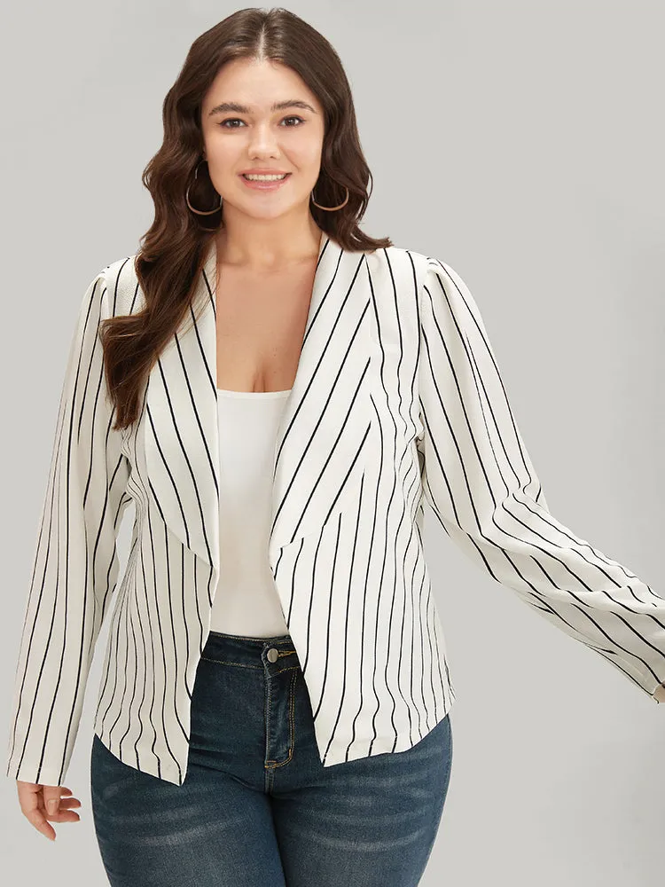 Striped Lapel Collar Open Front Blazer sold by Bloomchic product image thumbnail 5