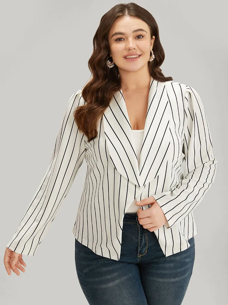 Striped Lapel Collar Open Front Blazer sold by Bloomchic product image thumbnail 2
