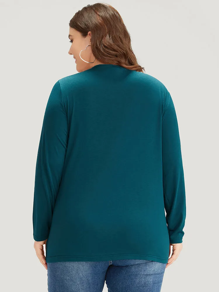 Plain Lace Patchwork Pleated Crisscross T-shirt sold by Bloomchic product image thumbnail 2