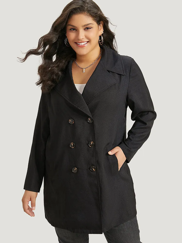 Halloween Solid Lapel Collar Double Breasted Pocket Coat sold by Bloomchic product image thumbnail 3