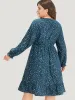 Polka Dot Overlap Collar Flutter Trim Dress sold by Bloomchic