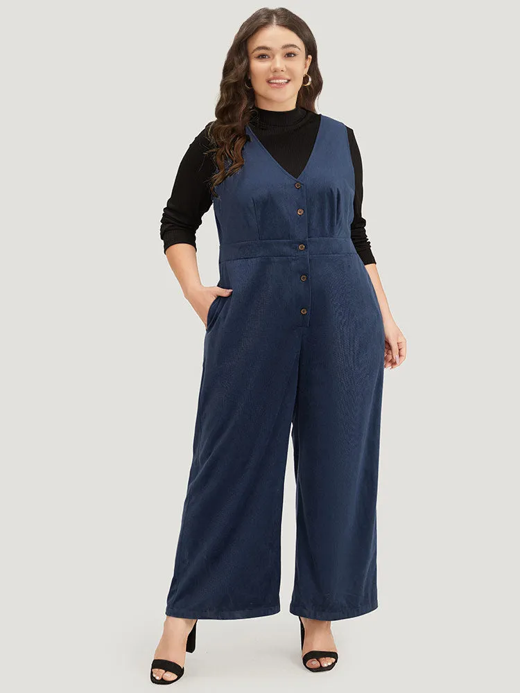 Solid Button Through Pocket Tank Jumpsuit sold by Bloomchic product image thumbnail 4
