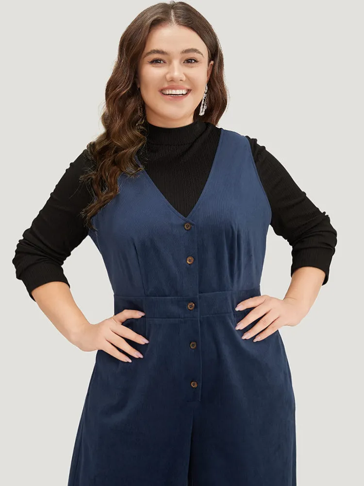 Solid Button Through Pocket Tank Jumpsuit sold by Bloomchic product image thumbnail 5