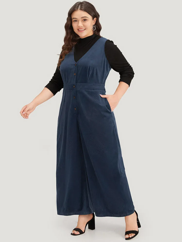 Solid Button Through Pocket Tank Jumpsuit sold by Bloomchic product image thumbnail 2