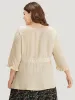 Plain Lace Patchwork Ruffles Woven Top sold by Bloomchic