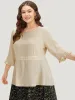 Plain Lace Patchwork Ruffles Woven Top sold by Bloomchic