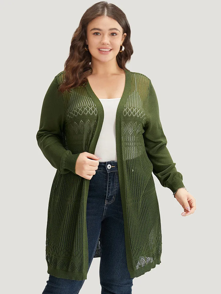 Geometric Open Front Hollow Out Cardigan sold by Bloomchic product image thumbnail 2