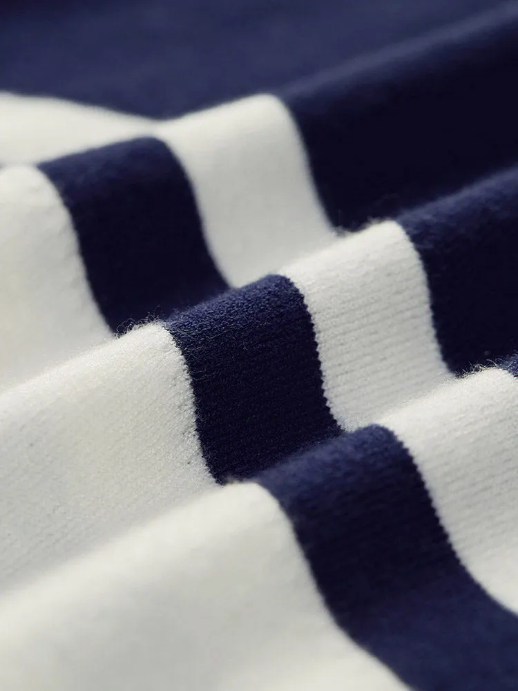 Striped Two Tone V Neck Drop Shoulder Pullover sold by Bloomchic product image thumbnail 5