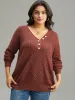 Plain Plisse Button Detail Drop Shoulder Pullover sold by Bloomchic