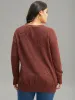 Plain Plisse Button Detail Drop Shoulder Pullover sold by Bloomchic