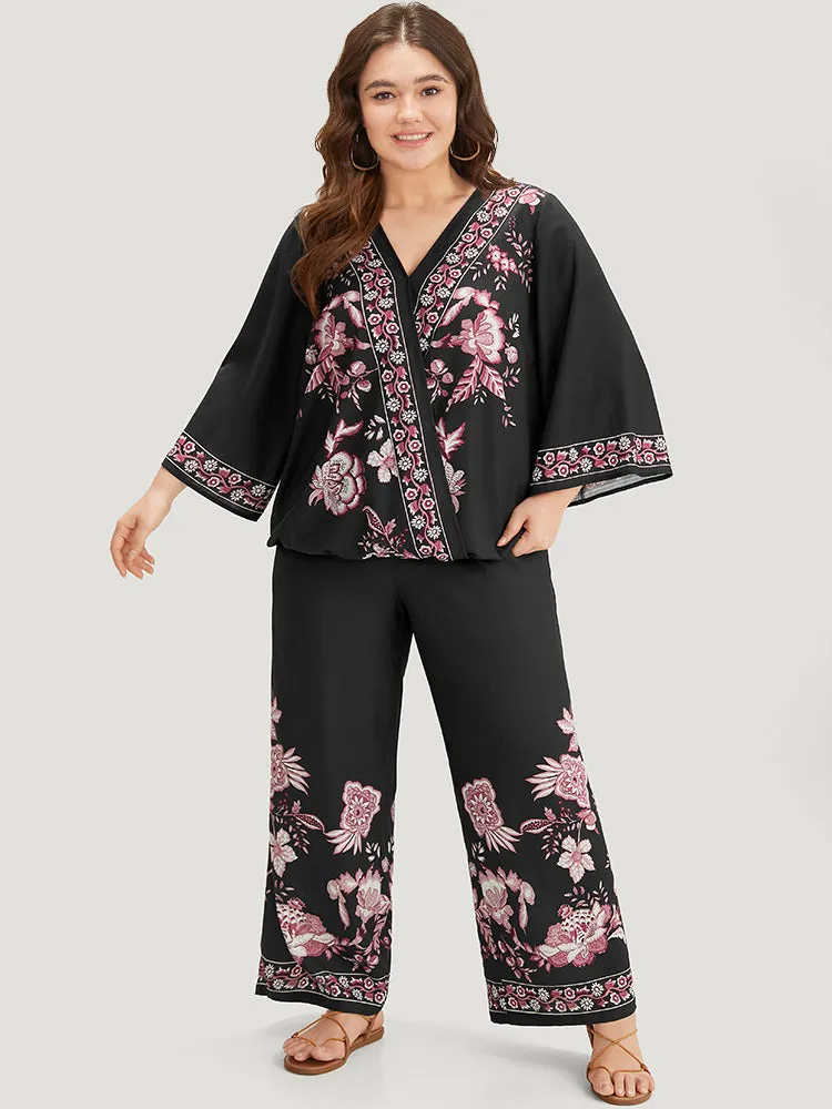 Boho Print Elastic Waist Woven Pants sold by Bloomchic product image thumbnail 3