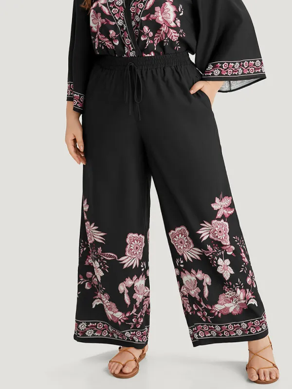 Boho Print Elastic Waist Woven Pants sold by Bloomchic