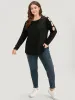 Plain Round Neck Cut Out T-shirt sold by Bloomchic