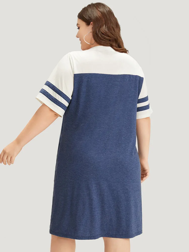 Supersoft Essentials Striped Pocket Patchwork Lace Up Dress sold by Bloomchic product image thumbnail 2