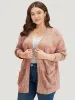 Rainbow Print Patched Pocket Open Front Cardigan sold by Bloomchic