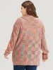 Rainbow Print Patched Pocket Open Front Cardigan sold by Bloomchic