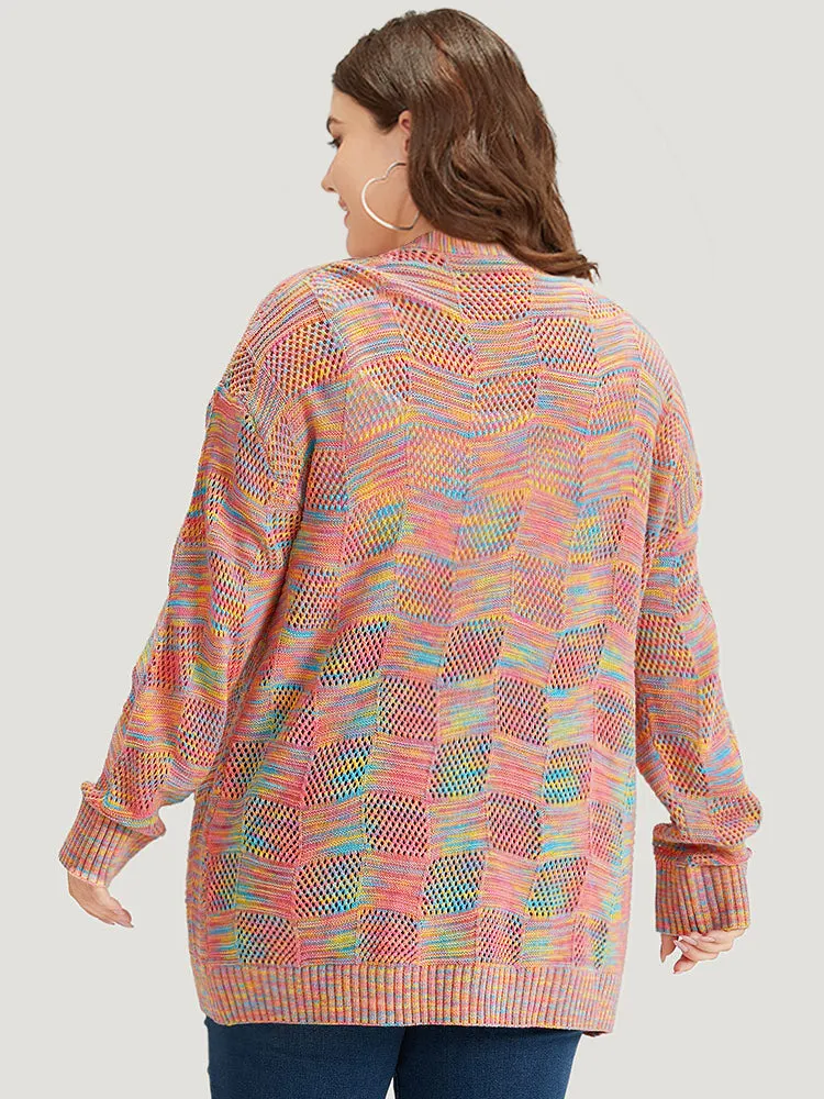 Rainbow Print Patched Pocket Open Front Cardigan sold by Bloomchic product image thumbnail 2