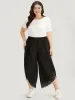 Solid Guipure Lace Wrap Hem Pants sold by Bloomchic