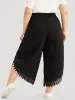 Solid Guipure Lace Wrap Hem Pants sold by Bloomchic
