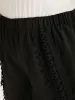 Solid Guipure Lace Wrap Hem Pants sold by Bloomchic