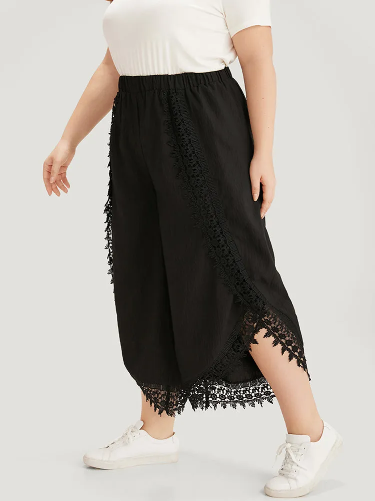 Solid Guipure Lace Wrap Hem Pants sold by Bloomchic product image thumbnail 2