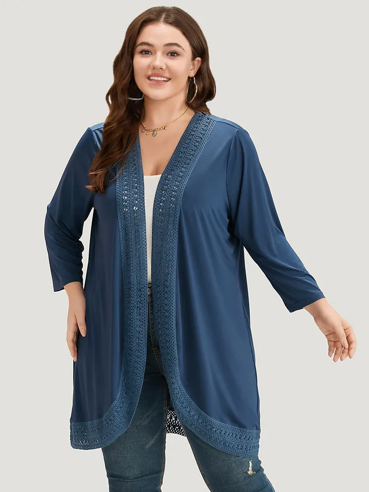 Supersoft Essentials Plain Lace Patchwork Open Front Kimono sold by Bloomchic product image thumbnail 5