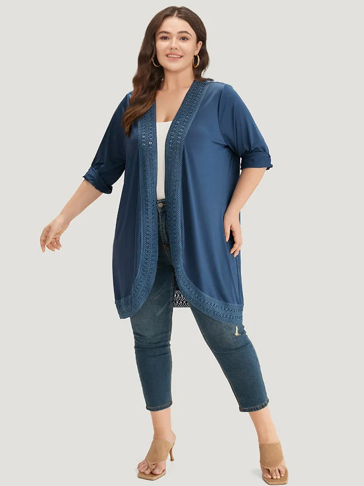 Supersoft Essentials Plain Lace Patchwork Open Front Kimono sold by Bloomchic product image thumbnail 4