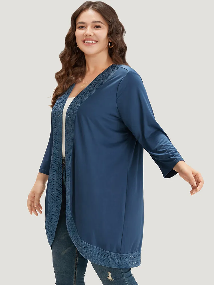 Supersoft Essentials Plain Lace Patchwork Open Front Kimono sold by Bloomchic product image thumbnail 3