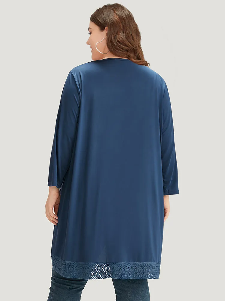 Supersoft Essentials Plain Lace Patchwork Open Front Kimono sold by Bloomchic product image thumbnail 2