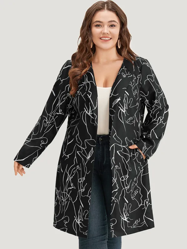 Halloween Graffiti Print Open Front Maxi Coat sold by Bloomchic