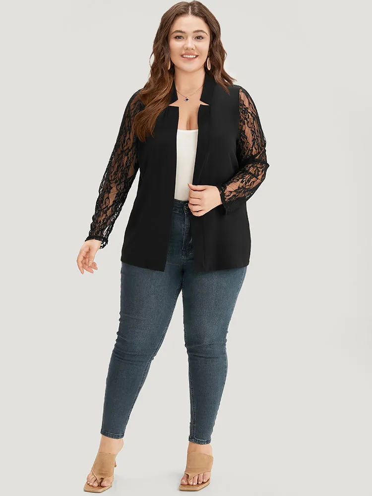 Halloween Solid Open Front Guipure Lace Blazer sold by Bloomchic product image thumbnail 4