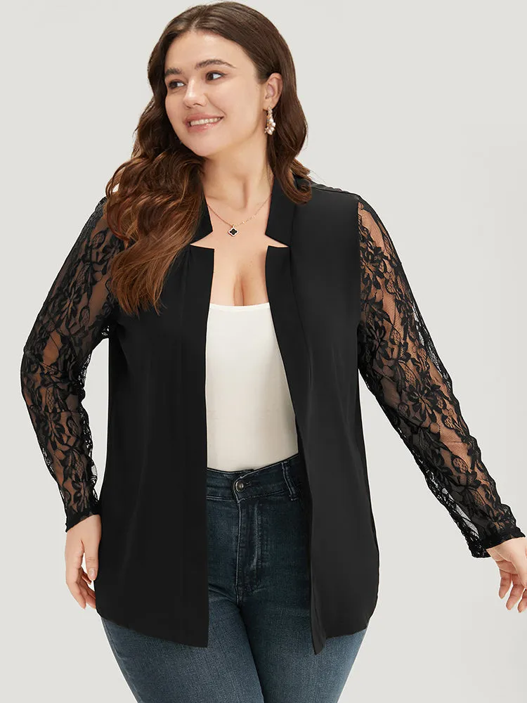 Halloween Solid Open Front Guipure Lace Blazer sold by Bloomchic product image thumbnail 5