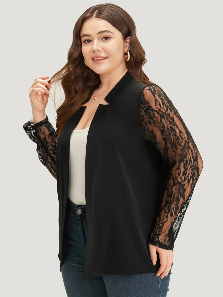 Halloween Solid Open Front Guipure Lace Blazer sold by Bloomchic product image thumbnail 3