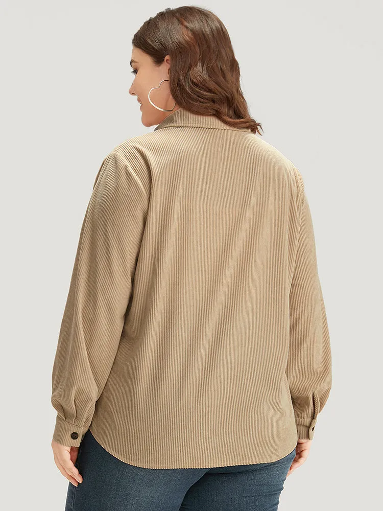 Plaid Pocket Button Through Patchwork Shirt Collar Coat sold by Bloomchic product image thumbnail 2