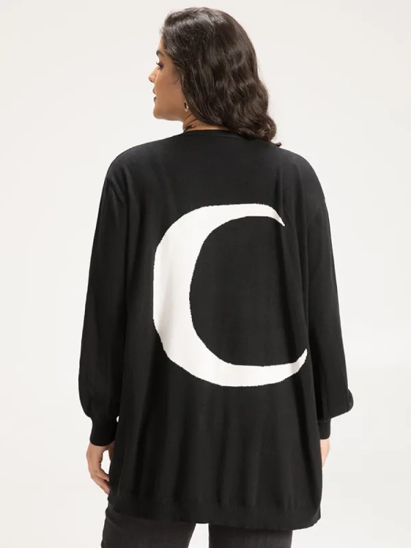 Supersoft Essentials Halloween Moon Open Front Puff Sleeve Cardigan sold by Bloomchic