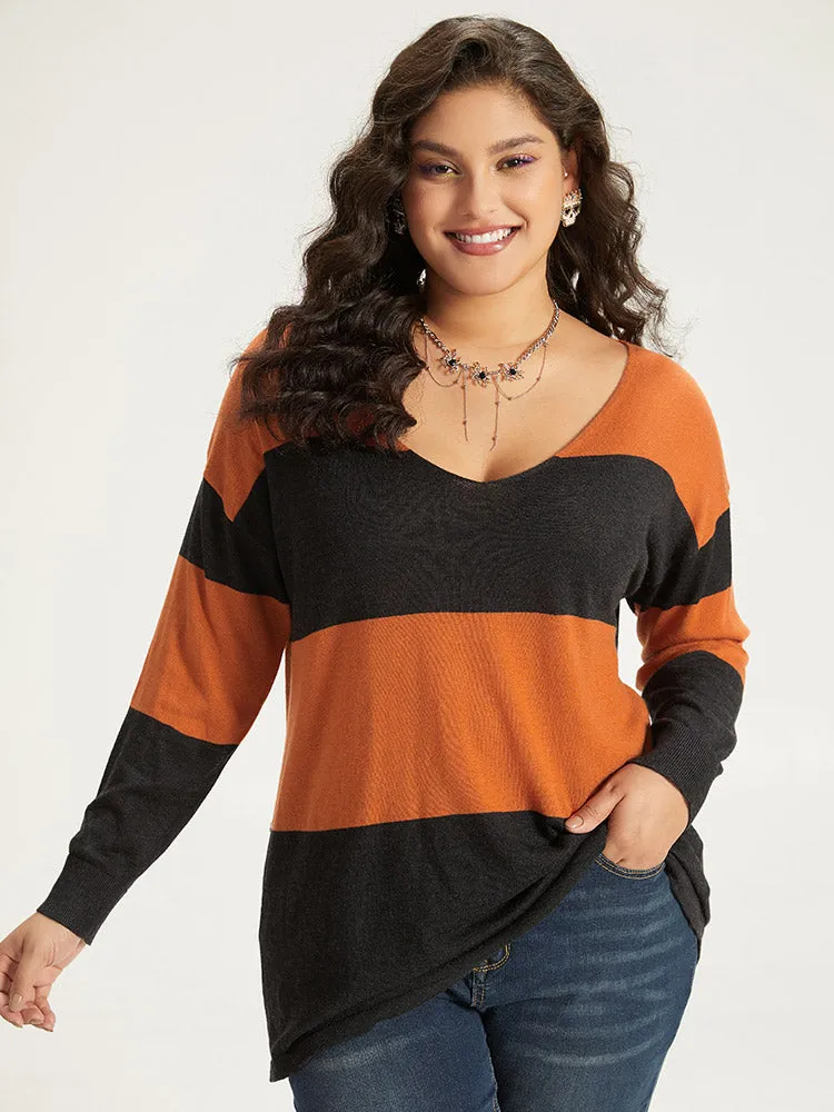Halloween Supersoft Essentials Colorblock Contrast Elastic Cuffs Pullover sold by Bloomchic product image thumbnail 4
