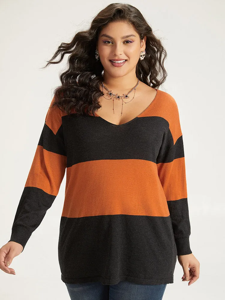 Halloween Supersoft Essentials Colorblock Contrast Elastic Cuffs Pullover sold by Bloomchic