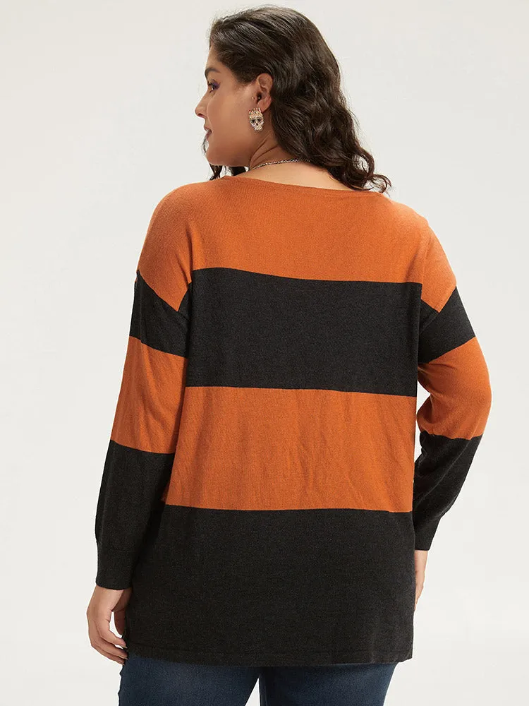 Halloween Supersoft Essentials Colorblock Contrast Elastic Cuffs Pullover sold by Bloomchic product image thumbnail 2