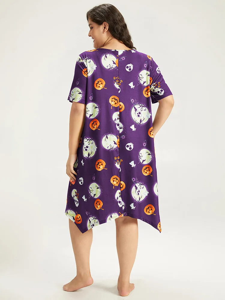 Halloween Graphic Round Neck Sleep Midi Dress sold by Bloomchic product image thumbnail 2