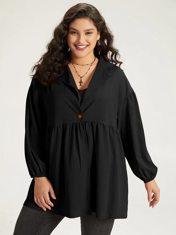 Halloween Suit Collar Button Up Lantern Sleeve Coat sold by Bloomchic