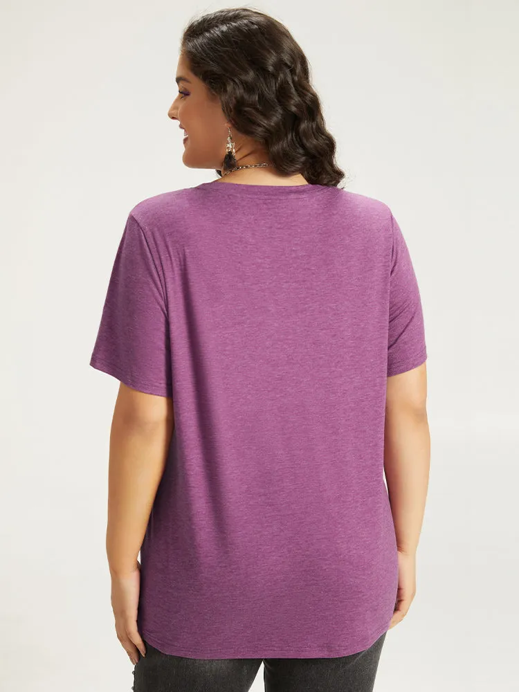 Halloween Skull Print Round Neck T-shirt sold by Bloomchic product image thumbnail 2